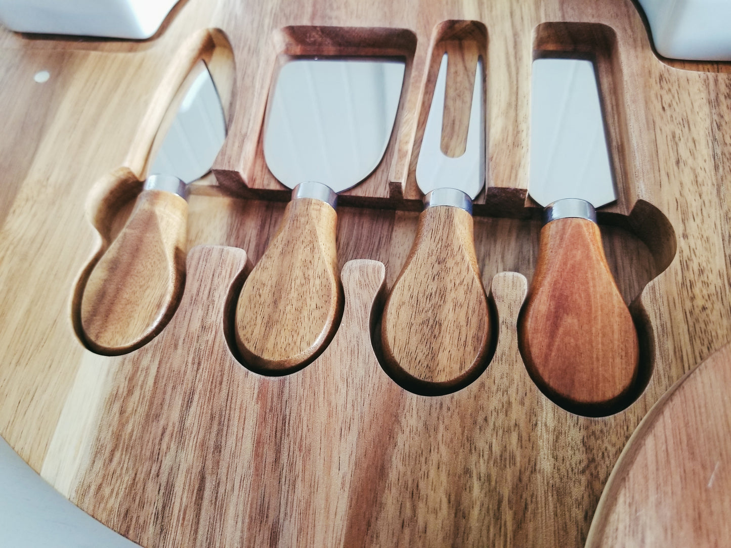 9 Piece Acts 2:46 Acacia Wood Charcuterie Set. Can Be Customized To Your Needs.