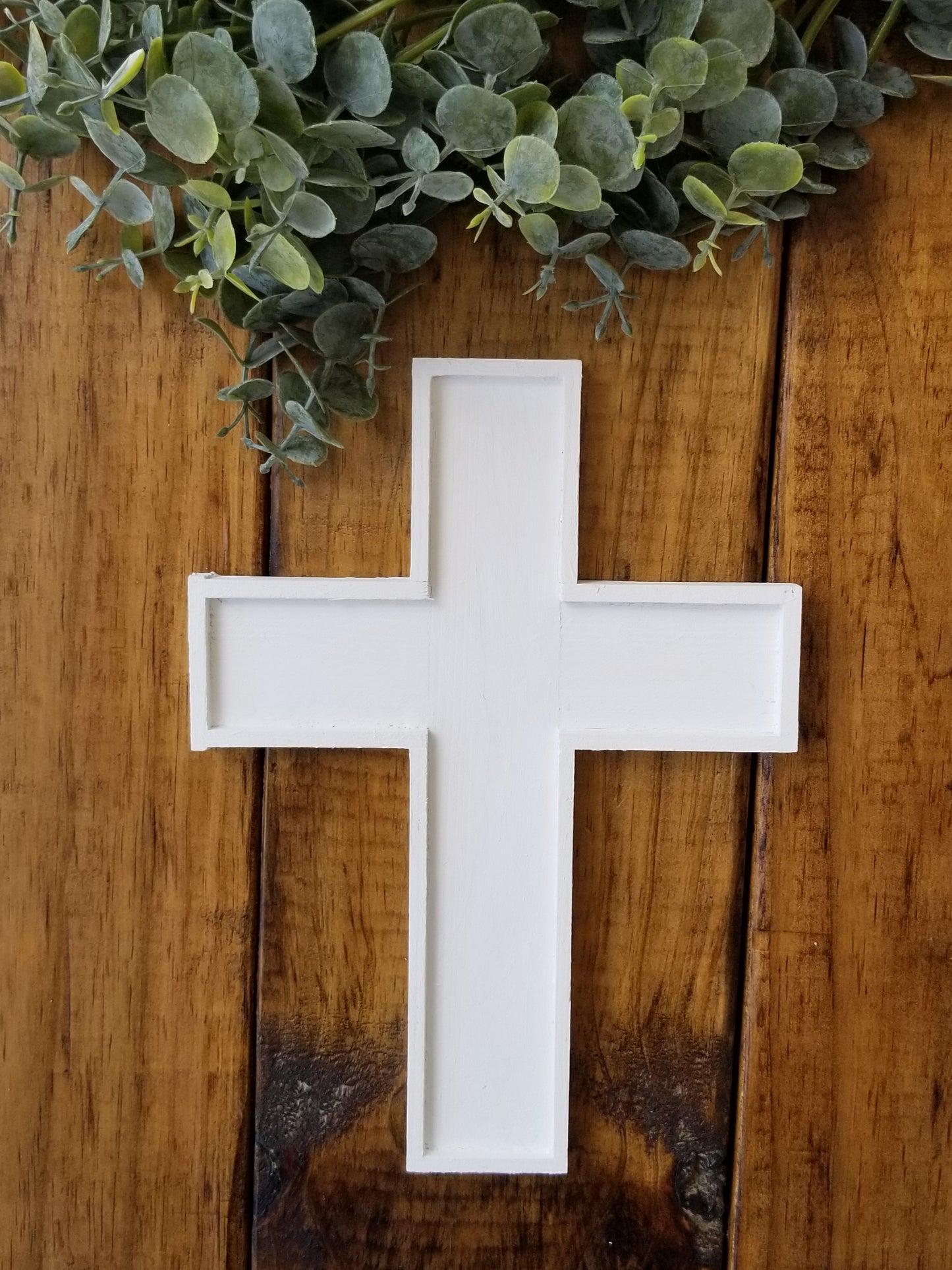 9 Inch Wood Wall Cross. Personalized Wood Wall Cross. Engraved Cross.