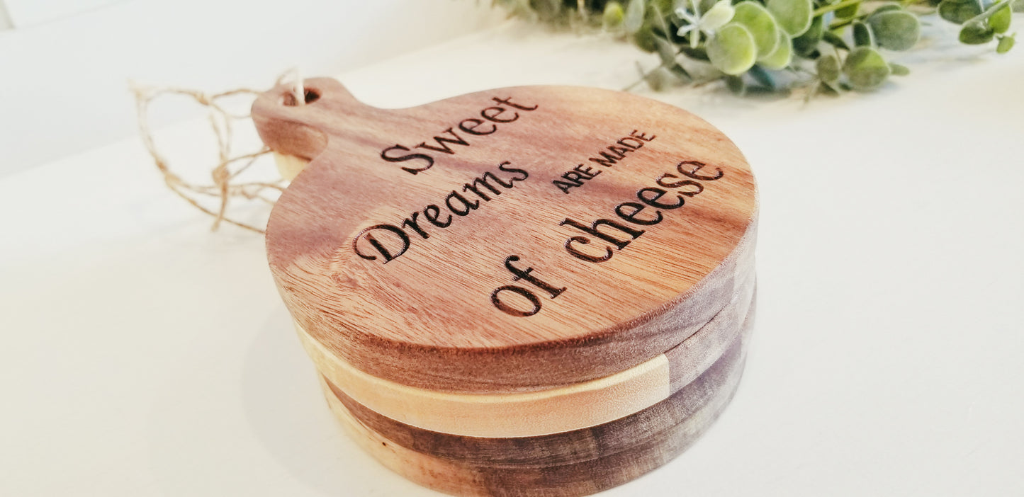 Mini Individual Sized Cutting Board.  Mini Wooden Cheese Board.  Engraved Mini Cutting Boards.