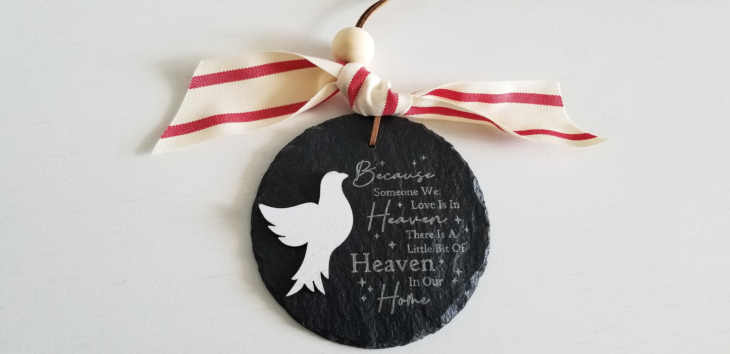 Dove Christmas Ornament. Memorial Ornament. Personalized Sympathy Gift. In Memory Of Ornament. Rememberance Gift.