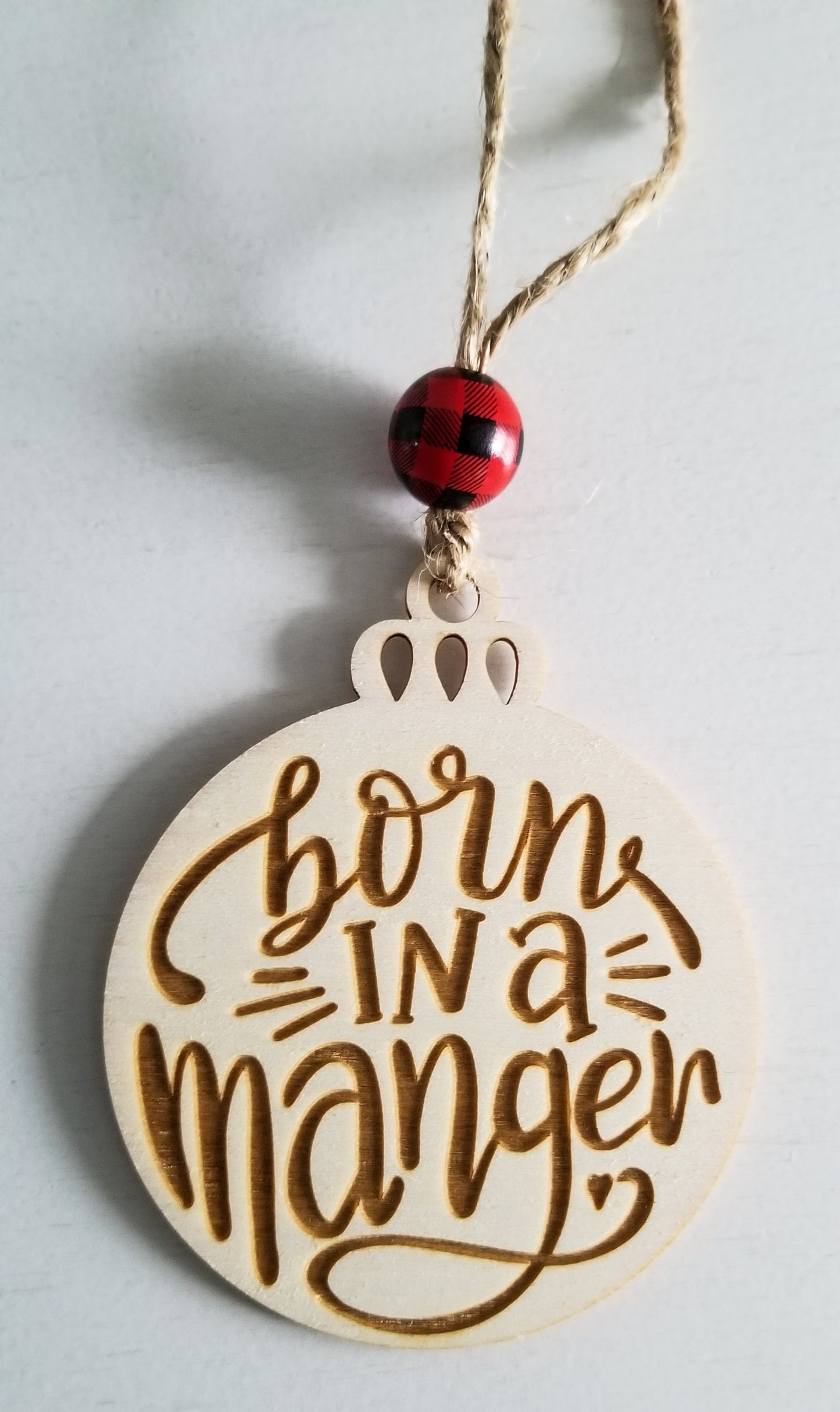 Born in a Manger 3 Inch Christmas Ornament