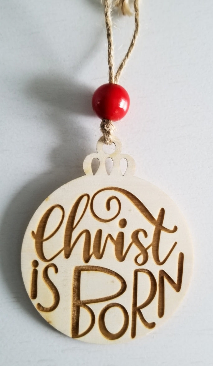 Christ is Born 3 Inch Christmas Ornament