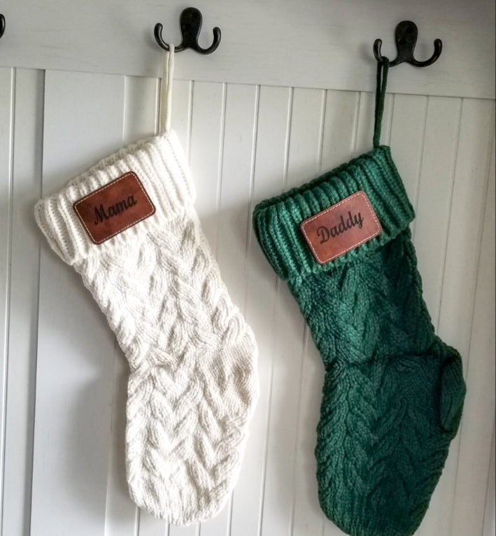 Personalized  Christmas Stocking.  14 Inch Custom  Knitted Christmas Stocking.