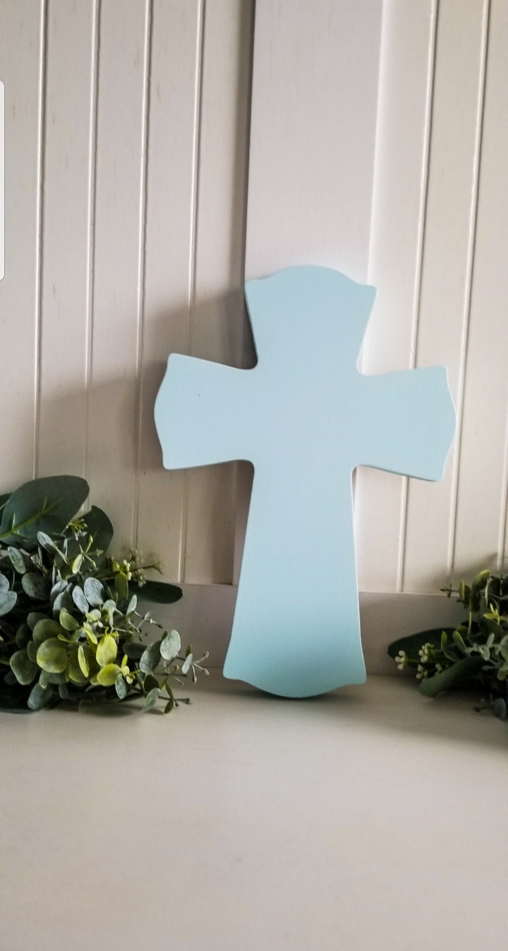 Wood Round Edge Wooden Cross. 3 colors available.