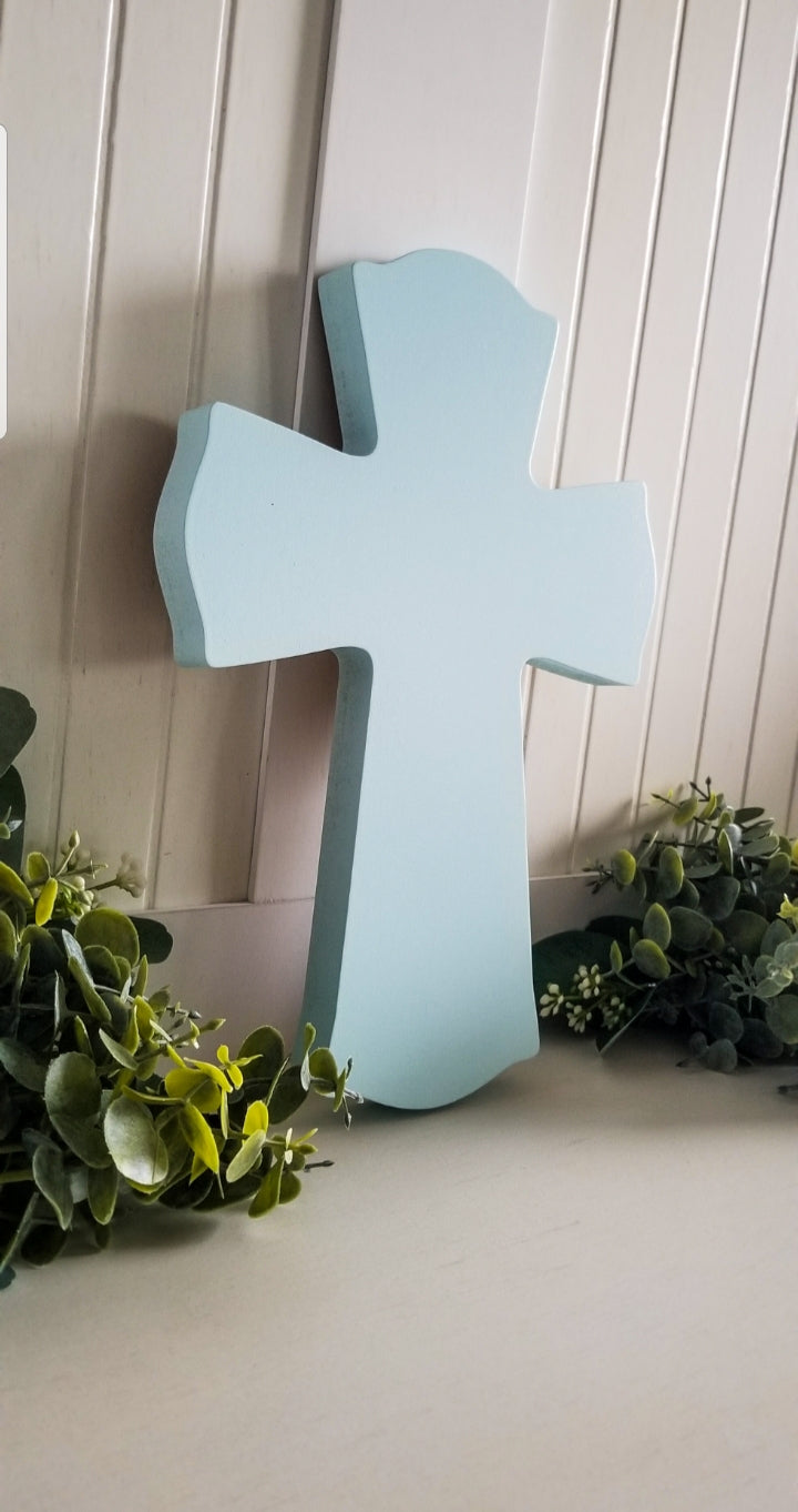 Wood Round Edge Wooden Cross. 3 colors available.