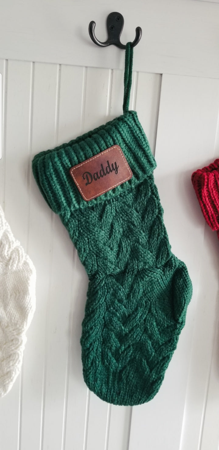 Personalized  Christmas Stocking.  14 Inch Custom  Knitted Christmas Stocking.