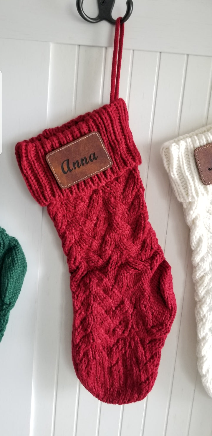 Personalized  Christmas Stocking.  14 Inch Custom  Knitted Christmas Stocking.