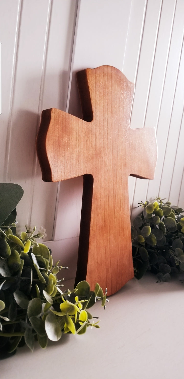 Wood Round Edge Wooden Cross. 3 colors available.