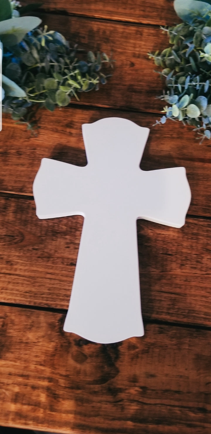 Wood Round Edge Wooden Cross. 3 colors available.