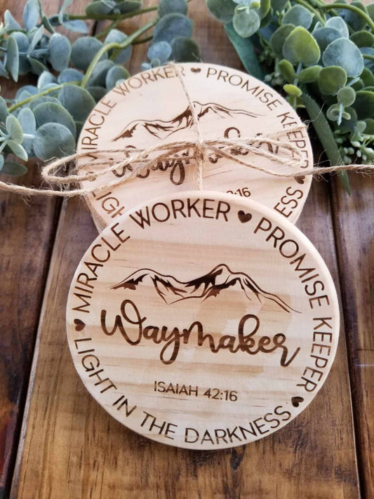 Set of 4 Round Bamboo Coasters laser engraved, personalized.  Or, choose one of the 3 designs posted.  Gift for loved ones. Realtor gift.