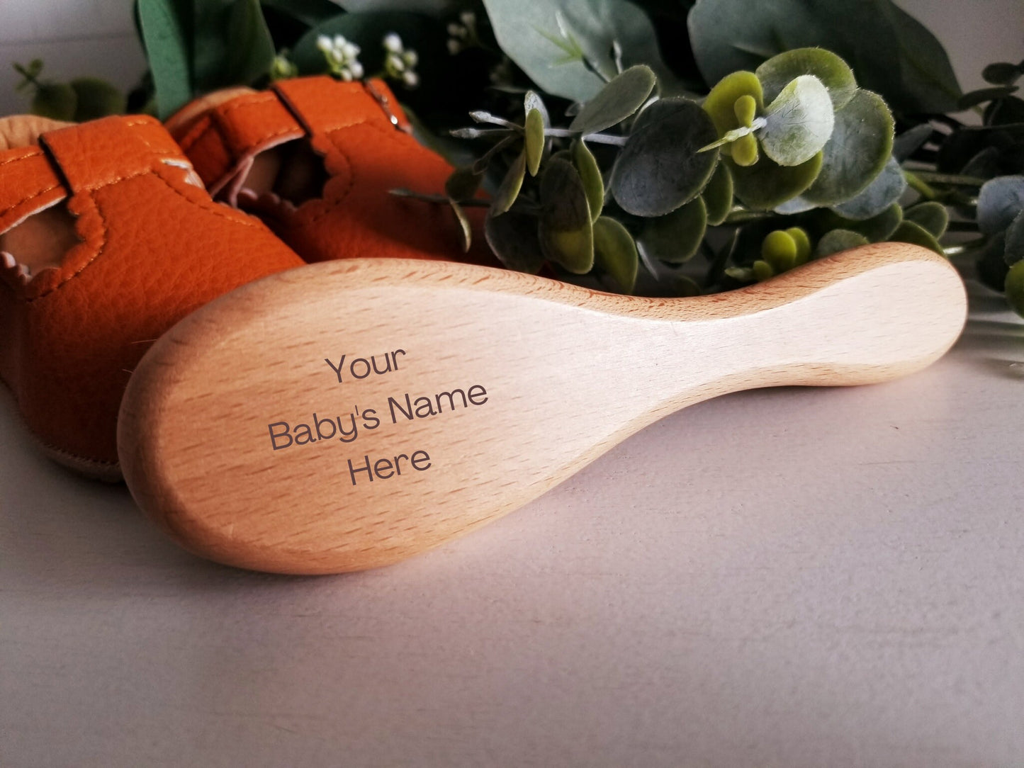 Personalized Wooden Baby Brush. With soft bristles.  Baby gift. Baby Shower Gift.  Engraved with your baby's name.